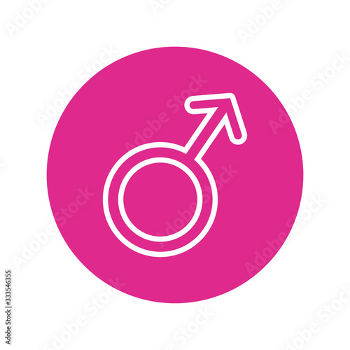 male gender symbol love block and line