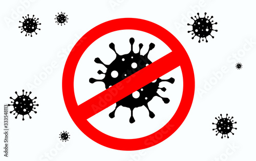 Stop Coronavirus. Caution Sign Coronavirus. Stop COVID-19. Coronavirus Disease. Coronavirus health Advisory. Vector Illustration