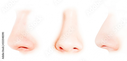 female perfect nose shape from different angles