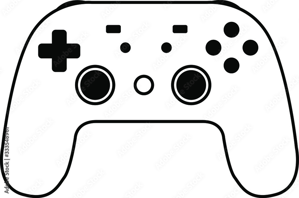 Cloud gaming video game controller flat vector icon for games and websites