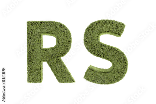 3D Rendering Nature Grass Uppercase Letters