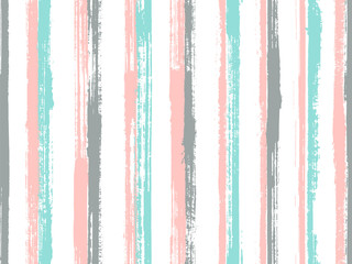 Acrylglasbilder Vertikale Streifenmuster Aquarell Pinselstriche Maritime Streifen  © SunwArt