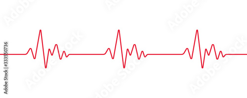 Heartbeat line, Pulse trace, ECG or EKG Cardio graph symbol for Healthy and Medical Analysis photo