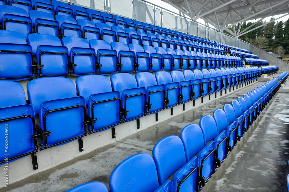 Fototapeta premium Seats in a grandstand at a sports venue