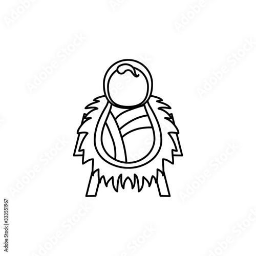 jesus baby in straw cradle manger character