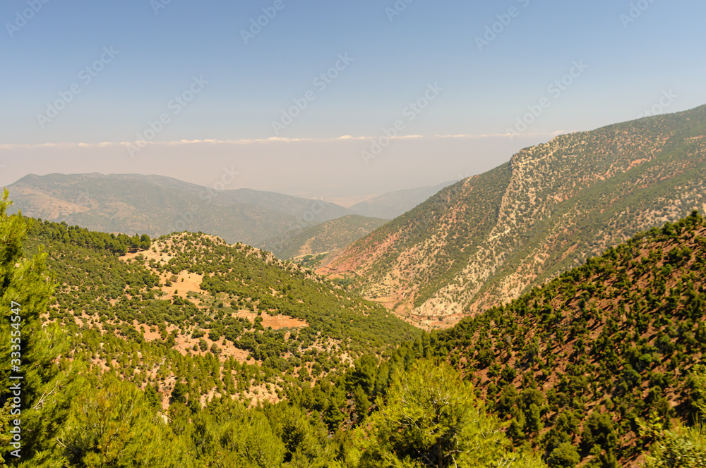 View down a valley in the Atlas Mountains, Morocco