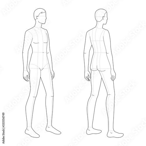 Fashion template of standing men. 
