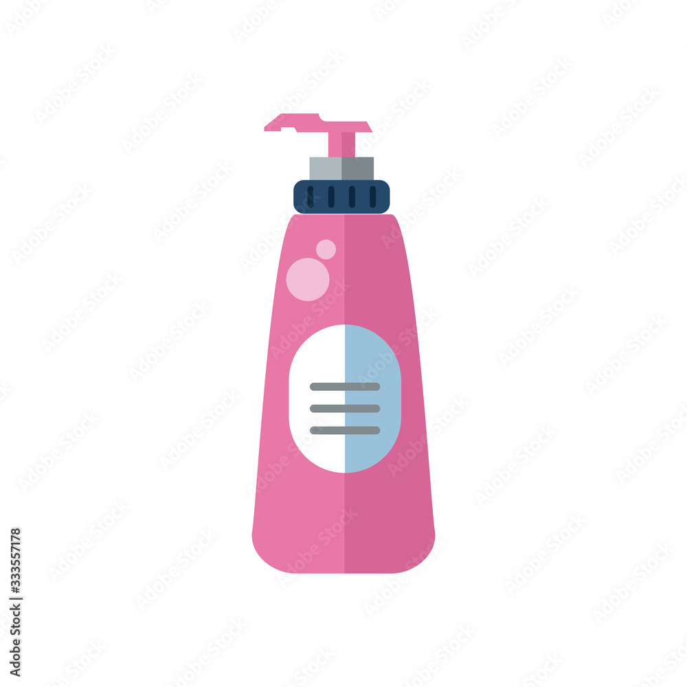 disinfectant plastic bottle product with push dispenser flat style