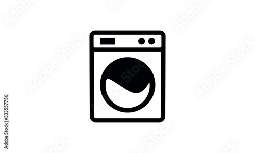 Washing machine vector icon, washing clothes machine vector illustration