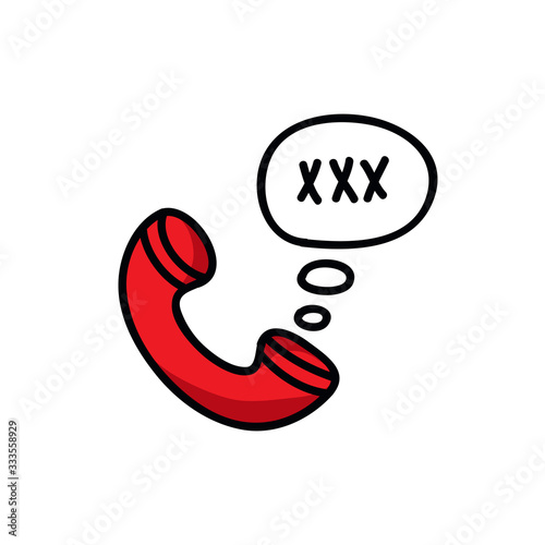 phone sex doodle icon, vector illustration
