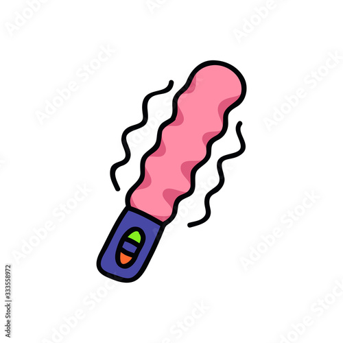 vibrator sex toy doodle icon, vector illustration