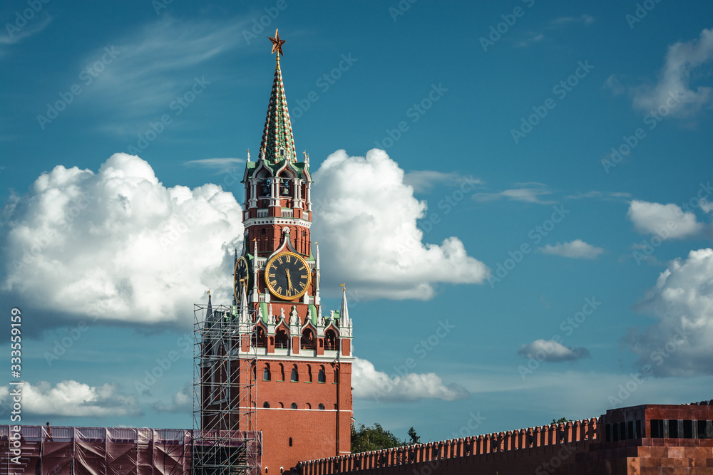 Spasskaya tower of Kremlin in Moscow, Russia Spasskaya tower of Kremlin in Moscow, Russia