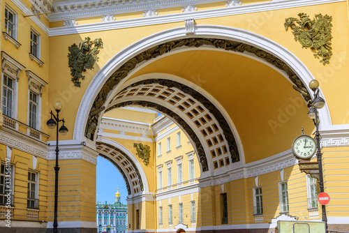 Archs leading to the Winter Palace  Sain Petersburg  Russia