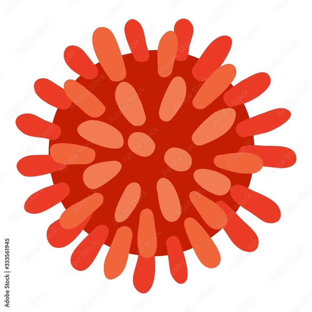 Laboratory coronavirus cell icon, flat style Laboratory coronavirus cell icon, flat style