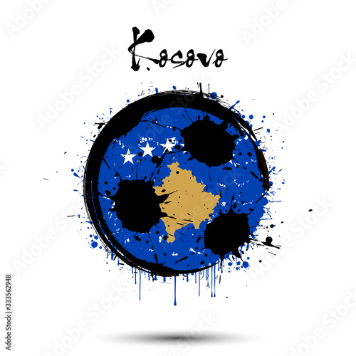 Soccer ball in the colors of the Kosovo flag