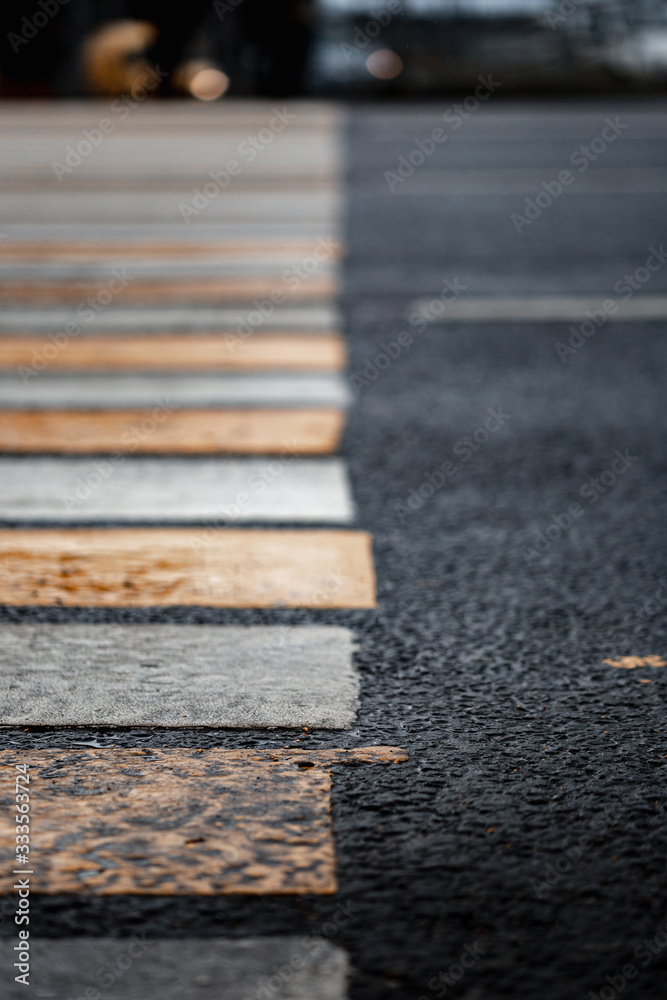 Crosswalk across the road in the city Crosswalk across the road in the city