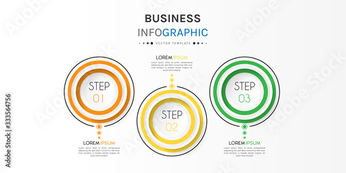 Business infographic element with options, steps, number vector template design