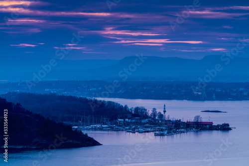 Zachód słońca nad Oslo 
