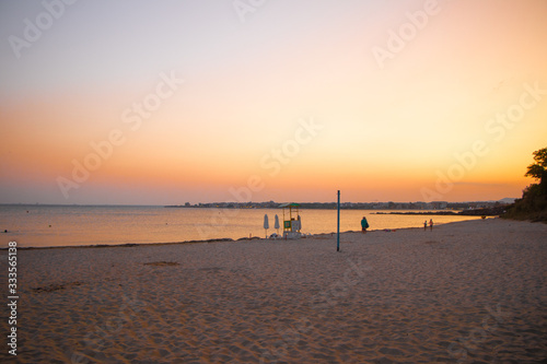 Sunset over black sea-Nesebar from Bulgaria