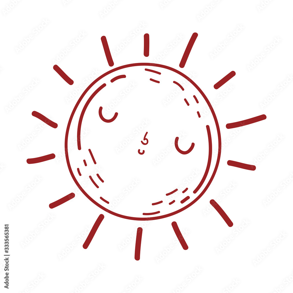 sun weather summer cartoon isolated icon design line style sun weather summer cartoon isolated icon design line style