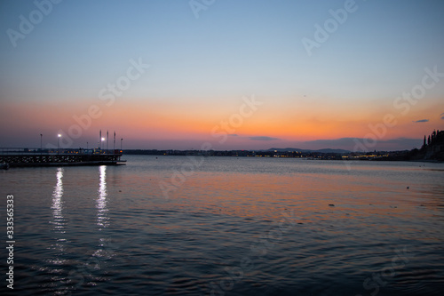 Sunset over black sea-Nesebar from Bulgaria