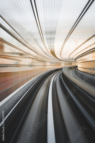 Travelling Through Curved Tunnel in Tokyo Sky Bridge with warped time feel