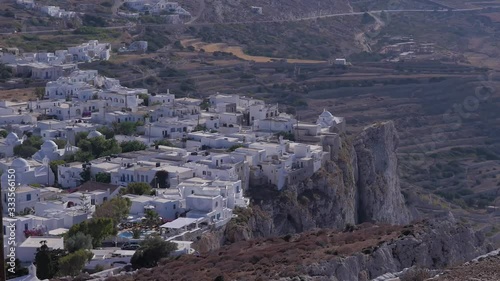 folegandros greece islad white houses rock photo