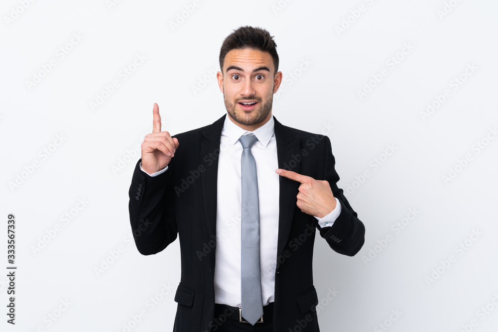 Young business man over isolated background with surprise facial expression Young business man over isolated background with surprise facial expression