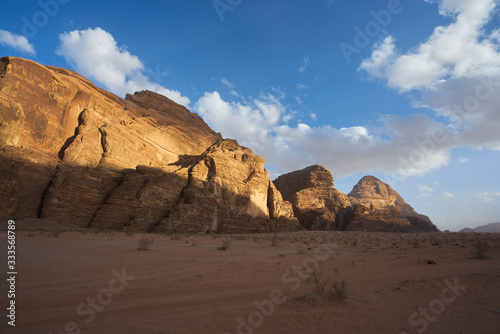 Sunset in the desert of Wadi Rum, Jordan