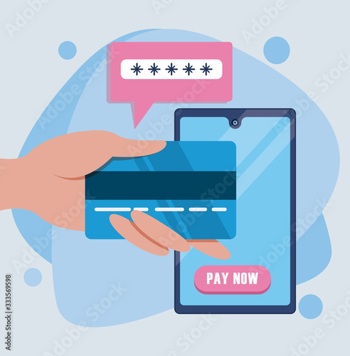 payment online technology with smartphone and credit card
