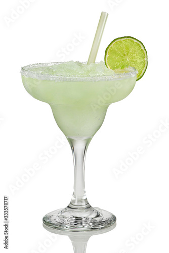 Real Mexican Margarita cocktail. Frozen lime drink with Tequila.
