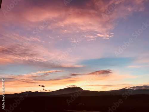 Purple sunset Transylvania's mountains
