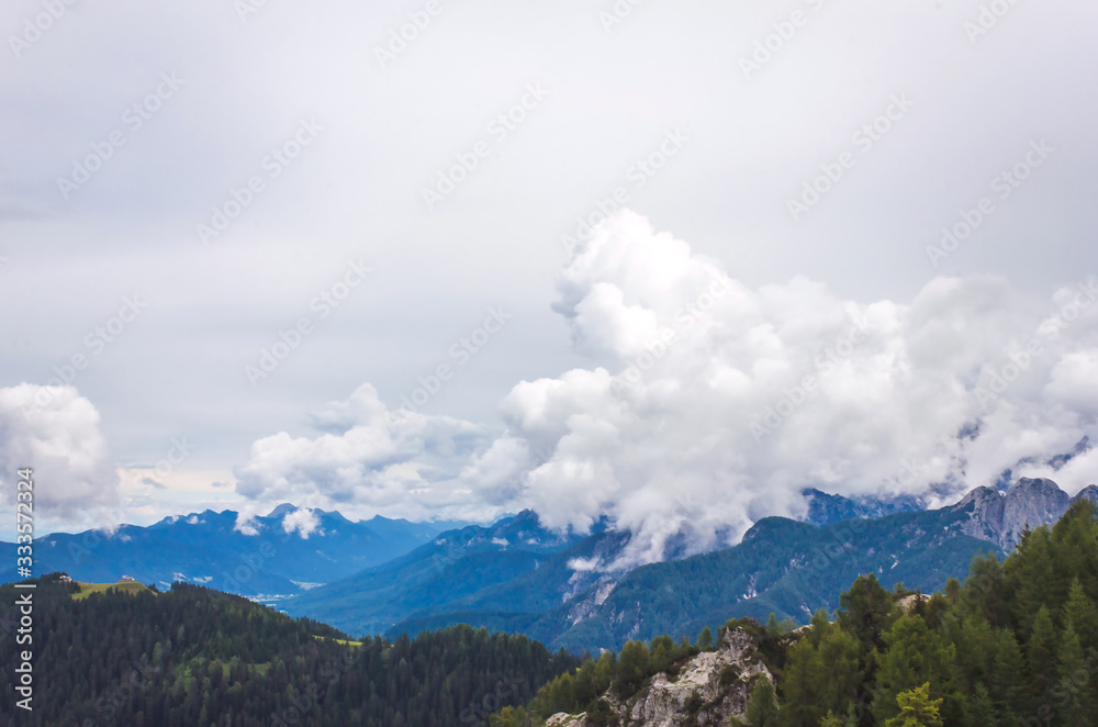 mountains and clouds