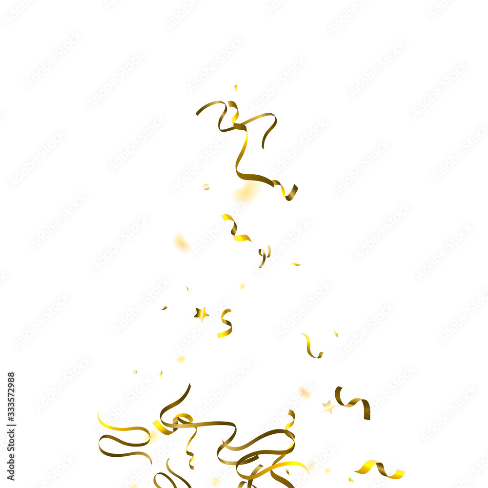 Holiday Serpentine. Gold Foil Streamers Ribbons. Holiday Serpentine. Gold Foil Streamers Ribbons.