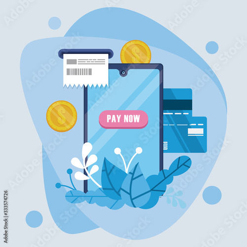 payment online technology with smartphone and credit card