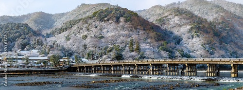 【パノラマ】冬の渡月橋