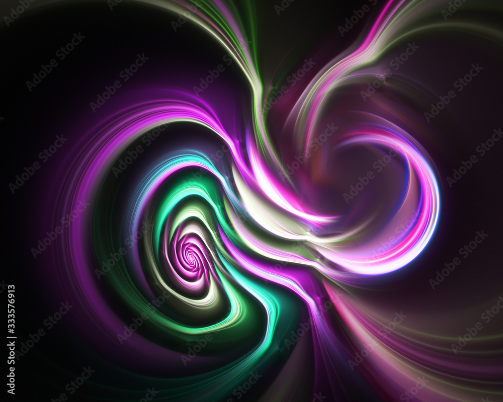 colored fractal on black