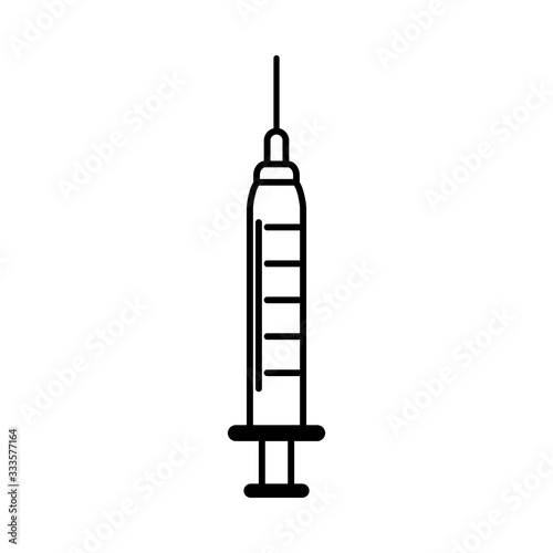 virus covid 19 pandemic medical syringe vaccine line style icon