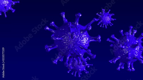 Corona Virus - Microbiology And Virology Concept -  Microscope virus close up  - 3d Rendering