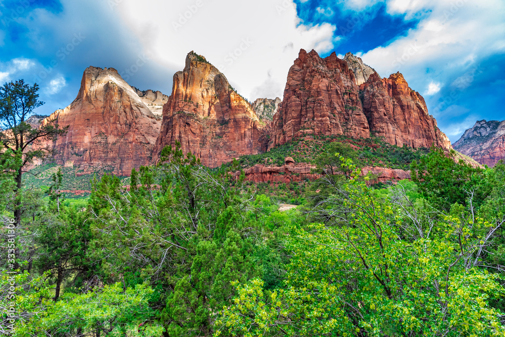 Court of the Patriarchs, the Three Patriarchs in Zion National Park