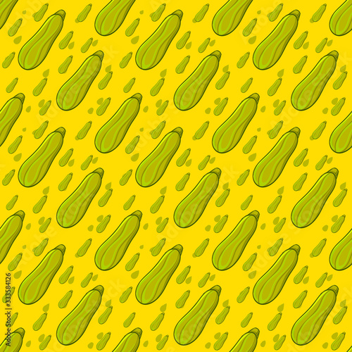 Green zucchini pattern, illustration, vector on white background
