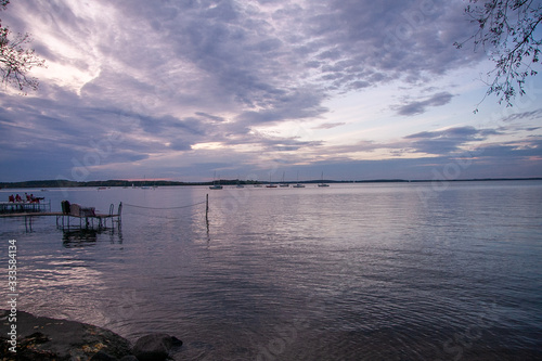 sunset on lake