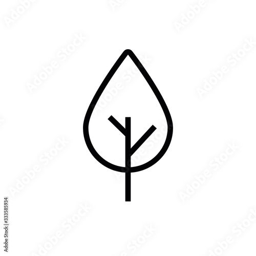 leaf plant ecology line style icon