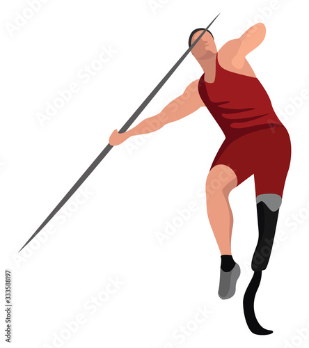 Throwing spear sport, illustration, vector on white background