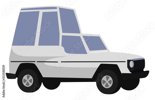 White car, illustration, vector on white background