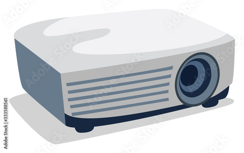 White projector, illustration, vector on white background