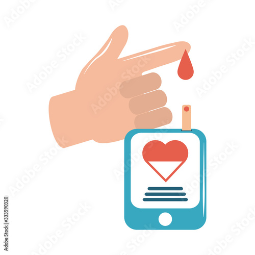 doctor hand blood test glucose flat style icon