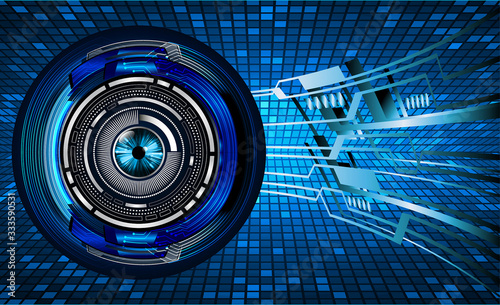 Blue eye cyber circuit future technology concept background