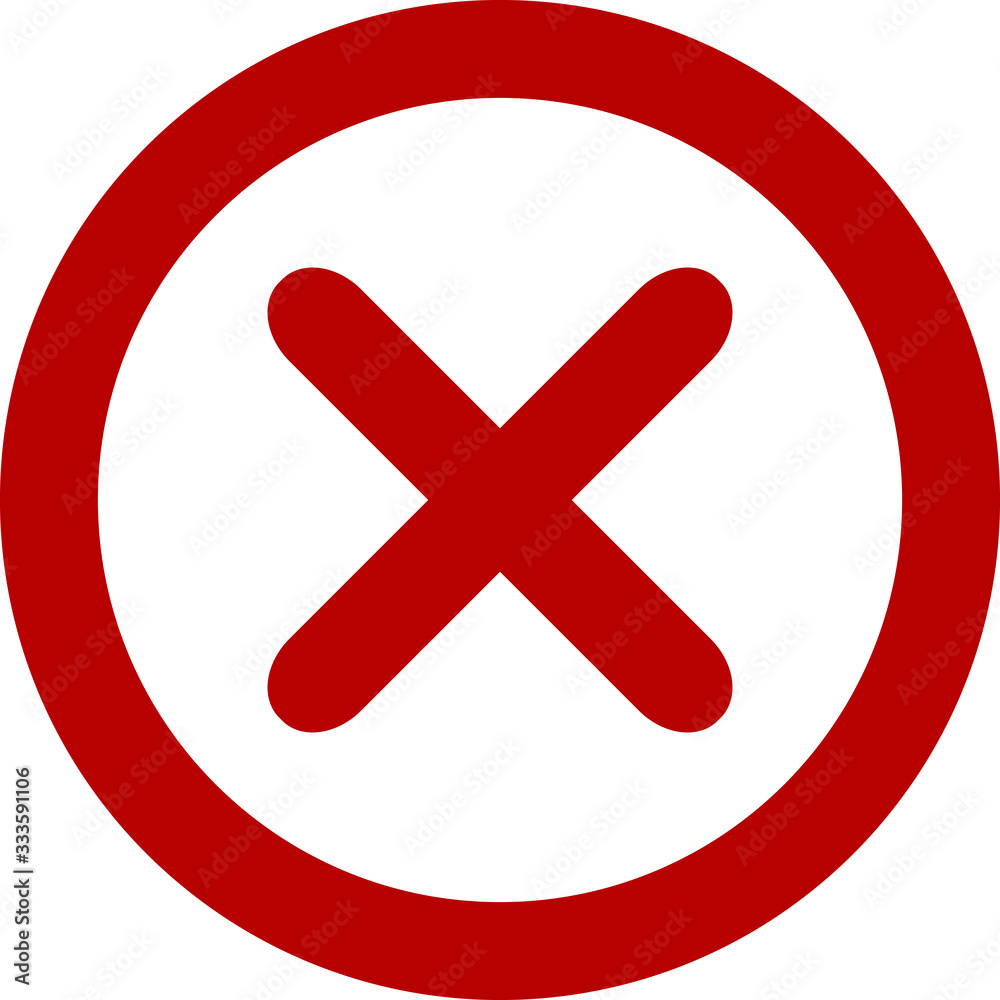 Flat wrong icon is isolated on a white background Flat wrong icon is isolated on a white background