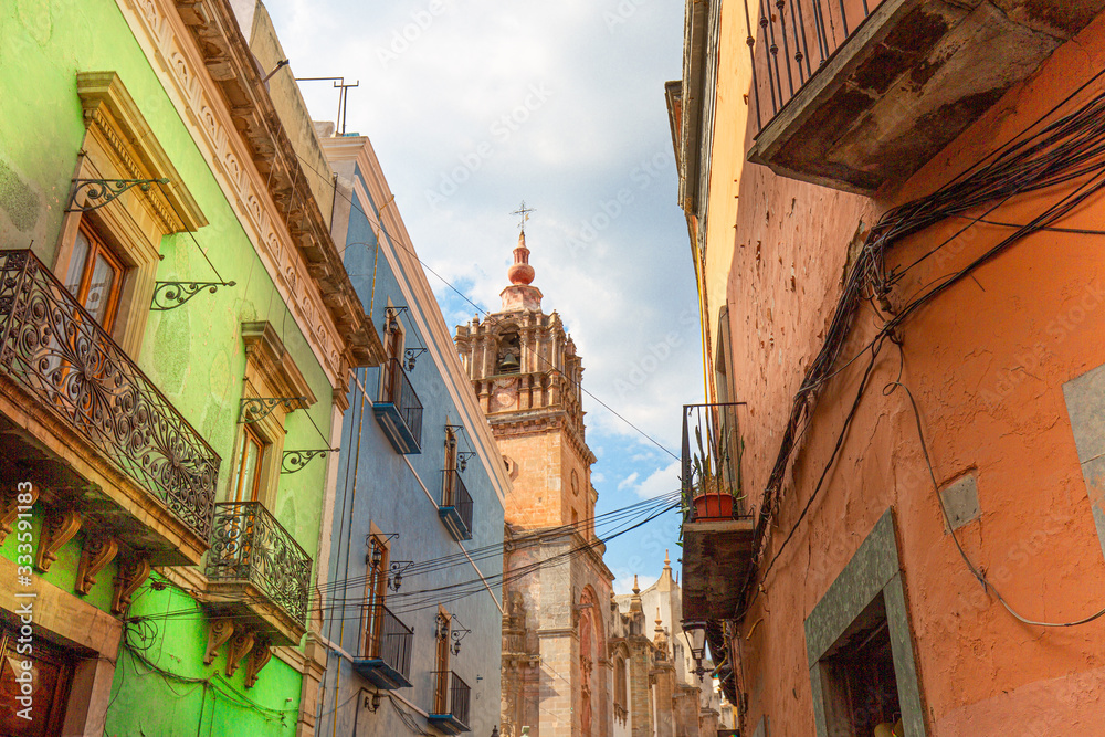 Guanajuato, Mexico, scenic colorful streets in historic city center